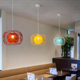 Vibrant Rope Colorful Modern Wire Cage Pendant Lights Image - 3