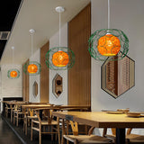 Vibrant Rope Colorful Modern Wire Cage Pendant Lights Image - 4