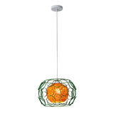 Vibrant Rope Colorful Modern Wire Cage Pendant Lights Image - 5