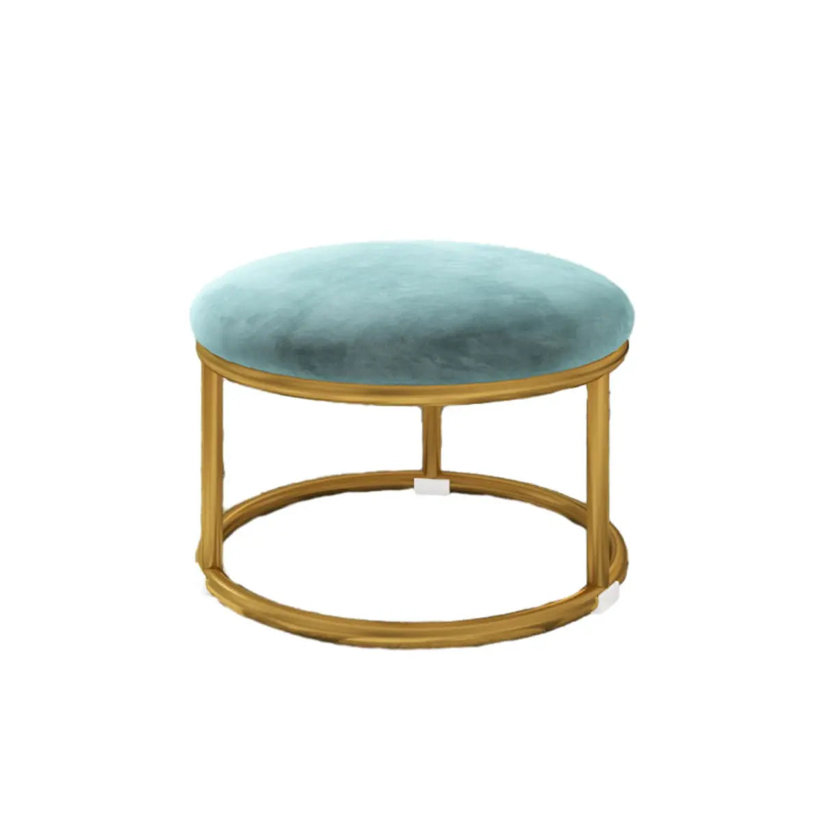 Vibrant Round Flannel Seating Stool Metal Ottomans Image - 10