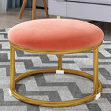 Vibrant Round Flannel Seating Stool Metal Ottomans Image - 11