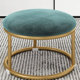 Vibrant Round Flannel Seating Stool Metal Ottomans Image - 12