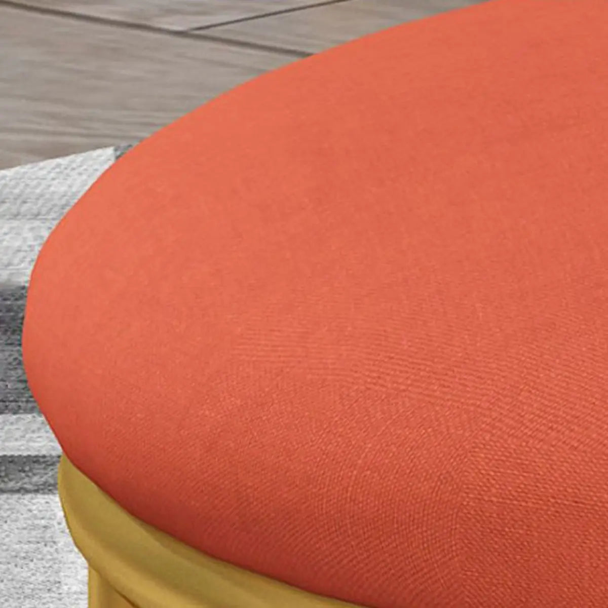 Vibrant Round Flannel Seating Stool Metal Ottomans Image - 14