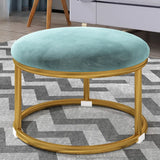 Vibrant Round Flannel Seating Stool Metal Ottomans Image - 2