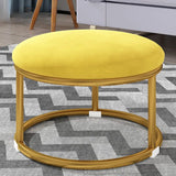 Vibrant Round Flannel Seating Stool Metal Ottomans Image - 5