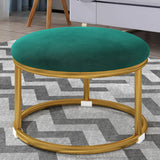 Vibrant Round Flannel Seating Stool Metal Ottomans Image - 7