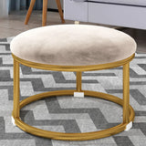 Vibrant Round Flannel Seating Stool Metal Ottomans Image - 9