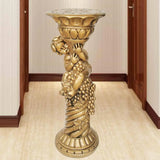 Victorian Cherub Round Hall Display Plant Stand Gold Image - 1