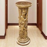 Victorian Cherub Round Hall Display Plant Stand Gold Image - 3