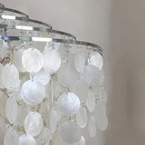 Victorian Elegant Raindrop Shell Tiered White Chandelier Image - 11