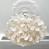 Victorian Elegant Raindrop Shell Tiered White Chandelier Image - 13