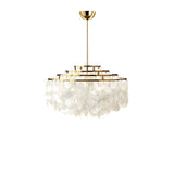 Victorian Elegant Raindrop Shell Tiered White Chandelier Image - 5