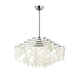 Victorian Elegant Raindrop Shell Tiered White Chandelier Image - 9