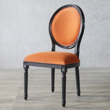 Victorian Oval Wood King Louis Back Dining Chair Orange Image - 22