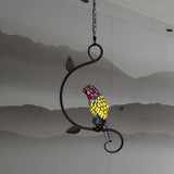 Victorian Stained Glass Colorful Parrot Pendant Light Image - 5