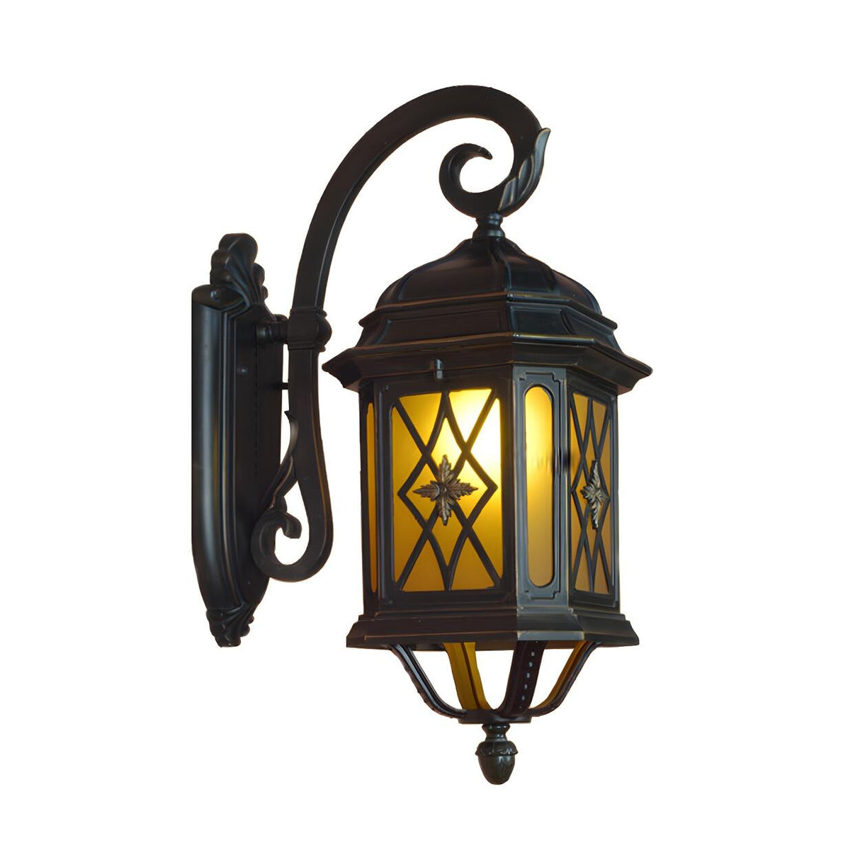 Victorian Style Black Outdoor Wall Lantern Sconce Image - 3