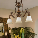 Vintage 3-Light Brown Bell Island Pendant Light Image - 4