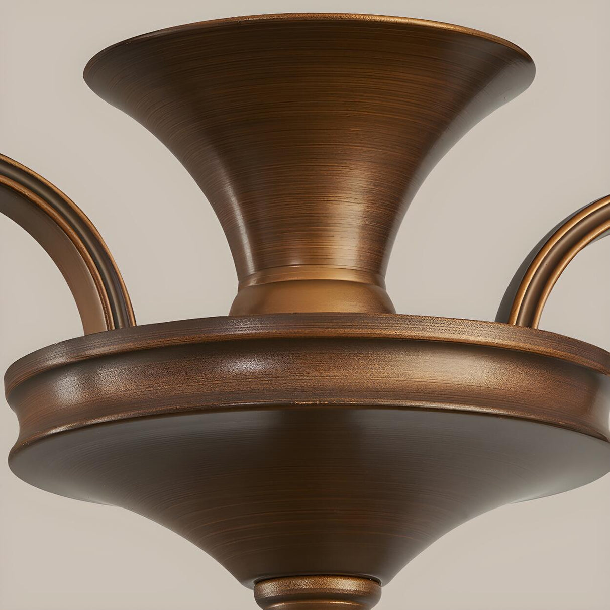 Vintage 3-Light Brown Bell Island Pendant Light Image - 9