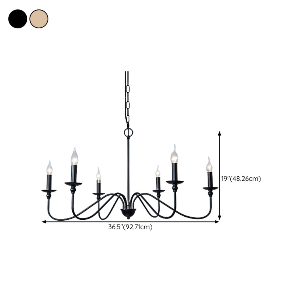 Vintage 6-Light Brass Candle Chandelier Adjustable Height Image - 16