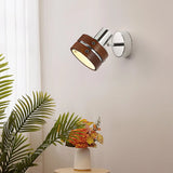 Vintage Adjustable Brown Drum Shade Wall Sconce  Image - 1