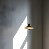 Vintage Adjustable Height Copper Brass Cone Pendant Light Image - 4