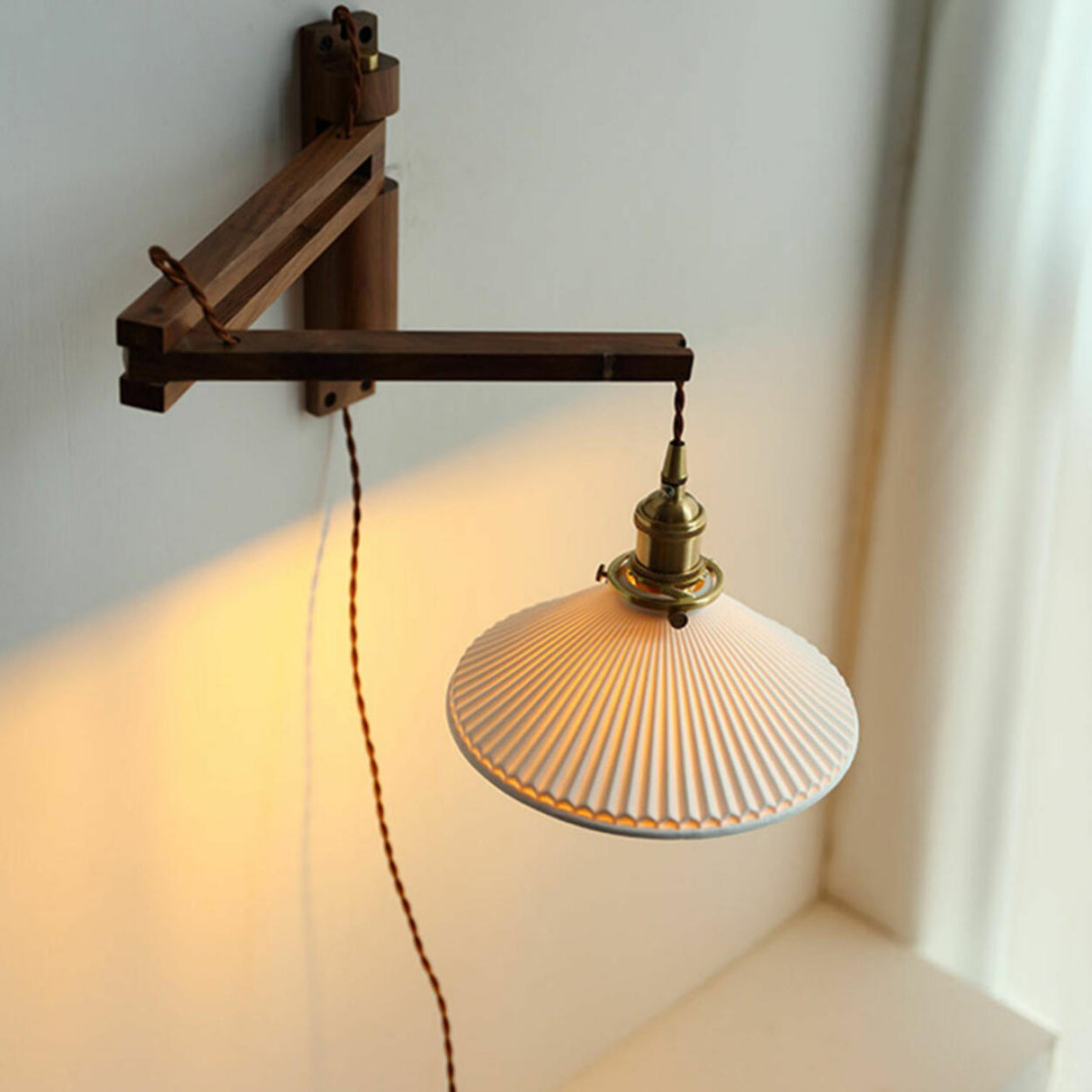 Vintage Adjustable Swing Arm Wall Sconce Image - 3