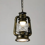 Vintage Antique Restaurant Brass Lantern Pendant Light Image - 15