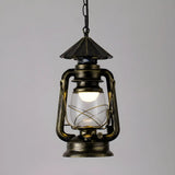 Vintage Antique Restaurant Brass Lantern Pendant Light Image - 17