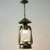 Vintage Antique Restaurant Brass Lantern Pendant Light Image - 20