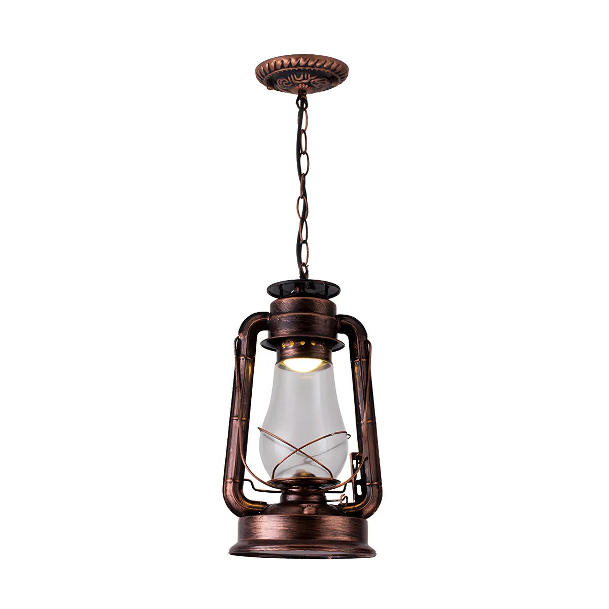 Vintage Antique Restaurant Brass Lantern Pendant Light Image - 7