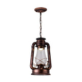 Vintage Antique Restaurant Brass Lantern Pendant Light Image - 7