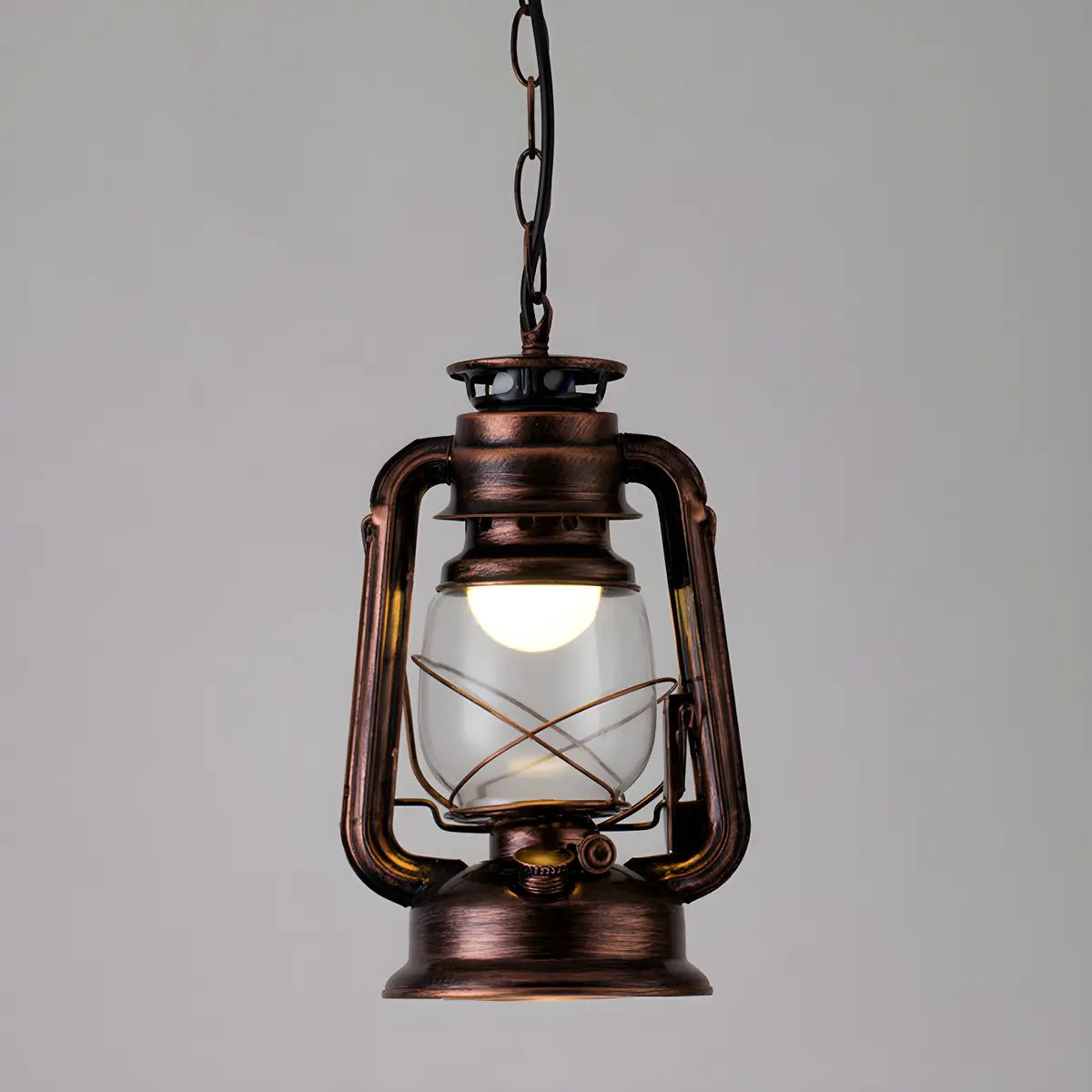 Vintage Antique Restaurant Brass Lantern Pendant Light Image - 9