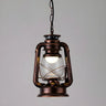 Vintage Antique Restaurant Brass Lantern Pendant Light Image - 9