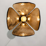 Vintage Artistic Clear Amber Flower Glass Pendant Light Image - 8