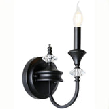 Vintage Black Crystal Candle Wall Sconce Image - 10