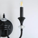 Vintage Black Crystal Candle Wall Sconce Image - 17