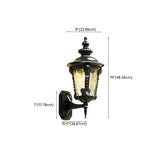 Vintage Black Metal LED Exterial Lantern Wall Sconce Image - 20