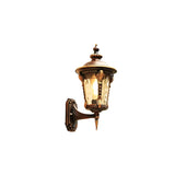 Vintage Black Metal LED Exterial Lantern Wall Sconce Image - 5