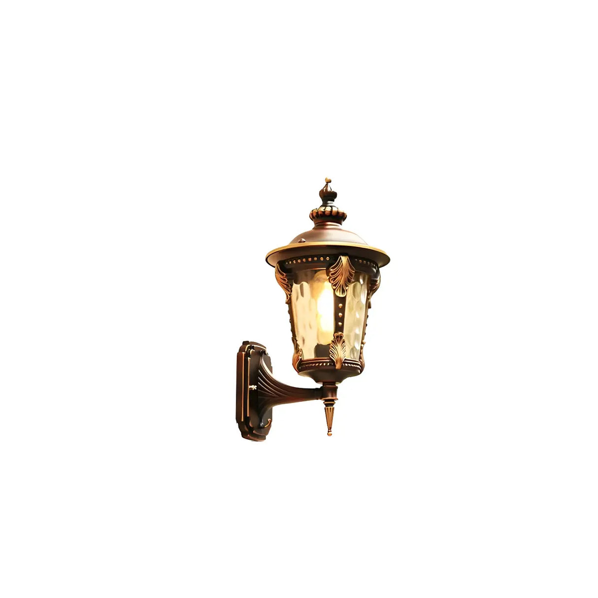 Vintage Black Metal LED Exterial Lantern Wall Sconce Image - 9