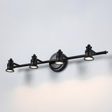 Vintage Black Three-Light Bathroom Vanity Fixture Image - 7