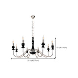 Vintage Black Wood Chrome Candelabra Chandelier Image - 14