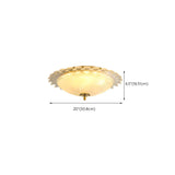 Bedroom Vintage Bowl-Shaped Gold Glass Flush Mount Lamp Image - 21