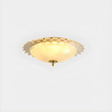 Bedroom Vintage Bowl-Shaped Gold Glass Flush Mount Lamp Image - 5