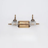 Vintage Brass and Clear Glass 3 Light Vanity Light Image - 6