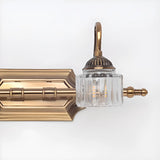 Vintage Brass and Clear Glass 3 Light Vanity Light Image - 8