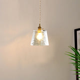 Vintage Brass and Glass Pendant Light Variable Length Image - 3