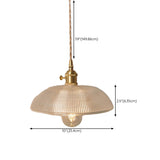 Vintage Brass Dome Clear Glass Pendant Light Set Image - 19