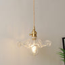 Vintage Brass Dome Clear Glass Pendant Light Set Image - 6