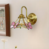 Vintage Brass Flower Wall Sconce Light Fixtures Image - 4