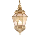 Vintage Brass Lantern Restaurant Pendant Light Chandelier Image - 3